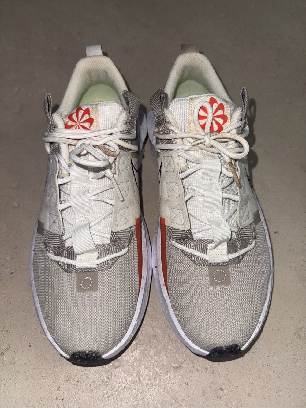 Nike Men's Athletic Shoes White Gray Orange Accent
